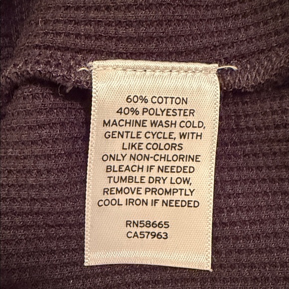 Caslon Waffle Knit Henley Long Sleeve Top Black XXL - Picture 8 of 9